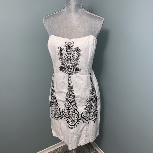 BANANA REPUBLIC white Strapless Dress size 14 - Picture 2 of 13